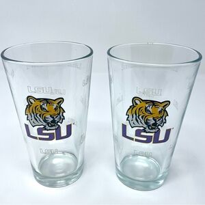 LSU Tigers Pint Glasses 16 oz NCAA Game Day SEC Conference College Football